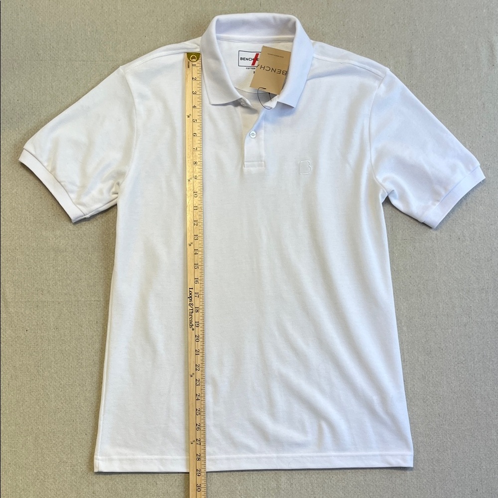 Bench White Men's Polo Shirt - Classic Short Sleeve - Picture 5 of 8